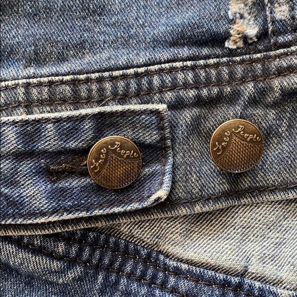 Free People Denim Knit Sleeve Jacket {Indigo} M - Picture 7 of 7